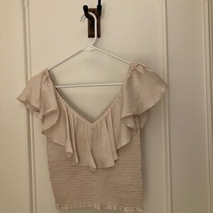 Express Cream Ruffle Blouse